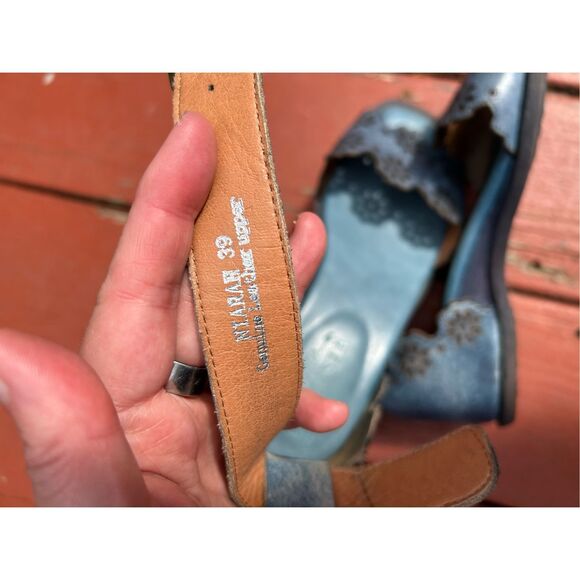 L'artiste Shoes/Spring Step Niarah Sandals Blue Leather Sz EU 39 / US 8, MP $180 - Picture 10 of 10